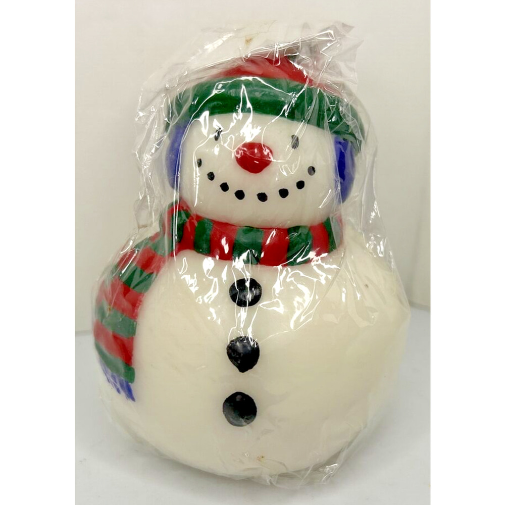Vintage Winter Snowman Candle New in Packaging 4.5" SKU H574